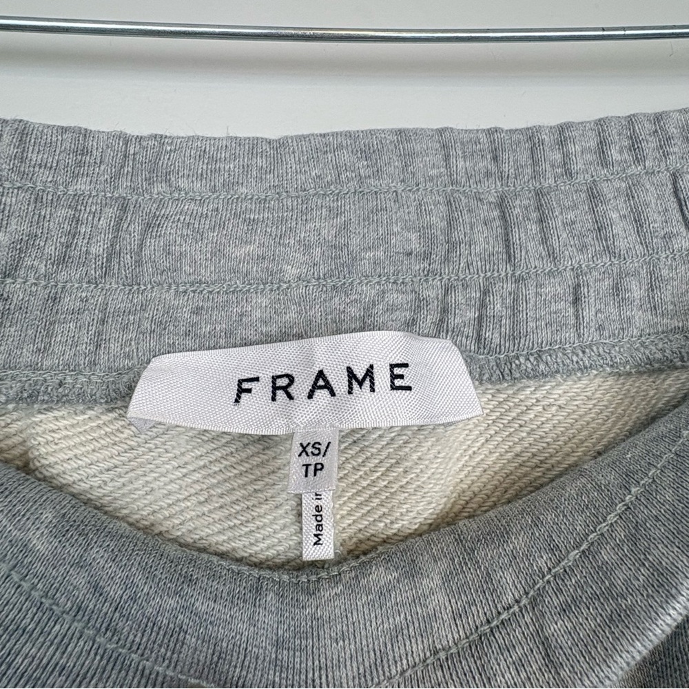 New Frame Denim Short Sleeve Hoodie and Wide Leg Sweatpants Set XS/S Sweatshirt - Picture 8 of 12